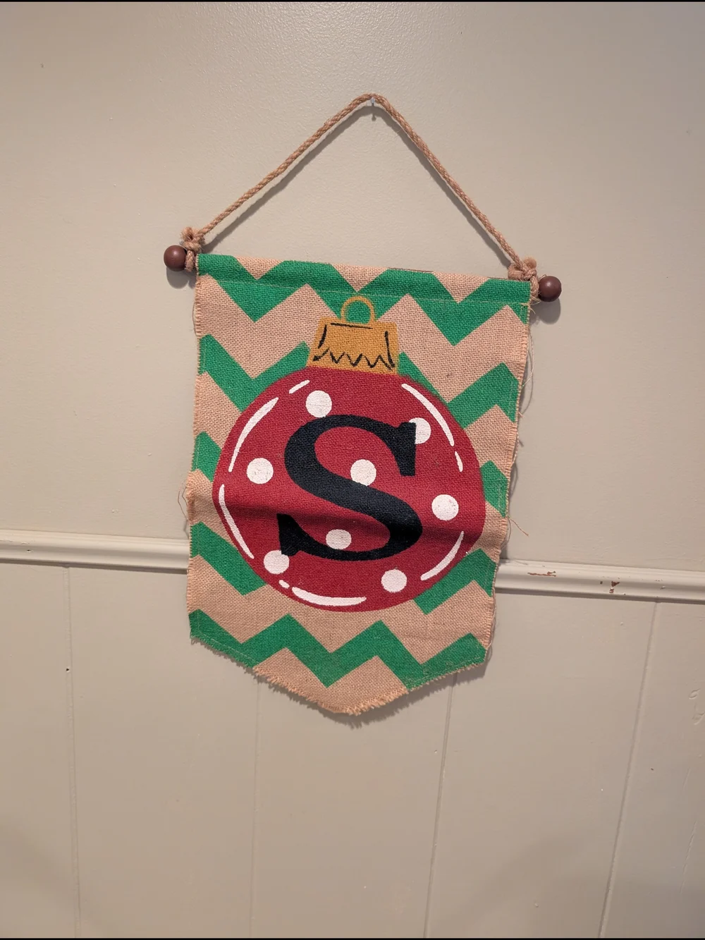 Monogram Pumpkin Burlap Wall Hanging - Orange S